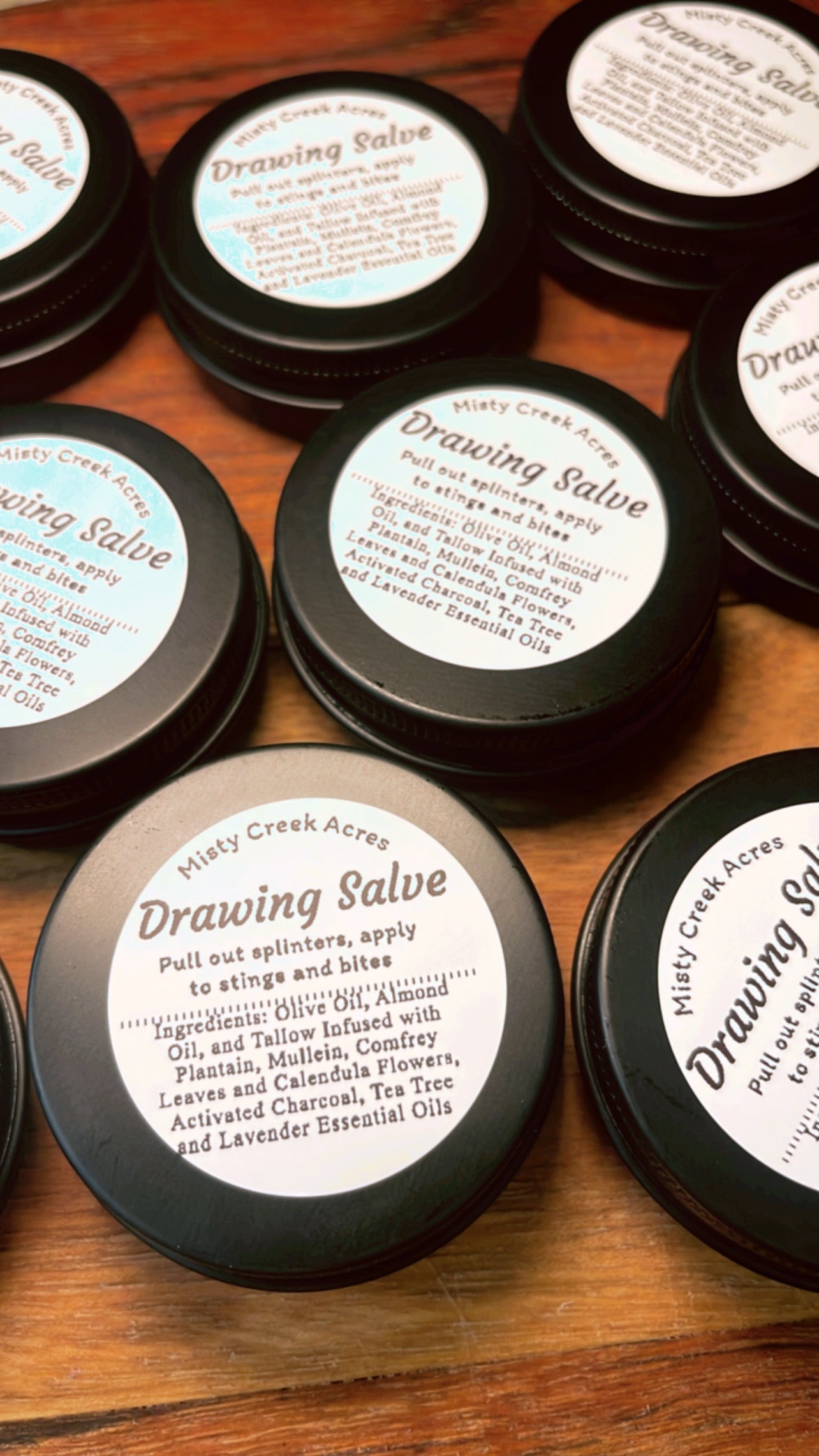 Organic Plantain‑Infused Drawing Salve with Charcoal & Comfrey | Splinter, Sting & Splinter Pulling Balm