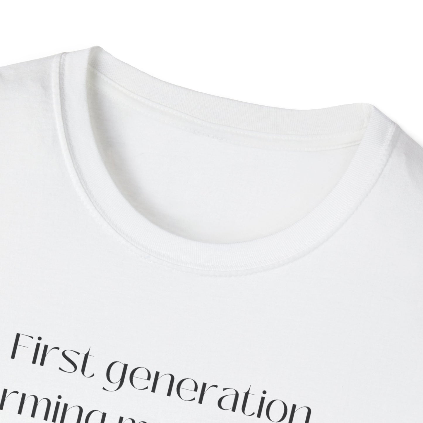 First Generation Farming shirt, first generation farming meets hand crafted quality, farming shirt, farming apparel, shirts for first generation farming, North Carolina farming, North Carolina farming shirt, T-Shirts for farmers, Homesteading t-shirt