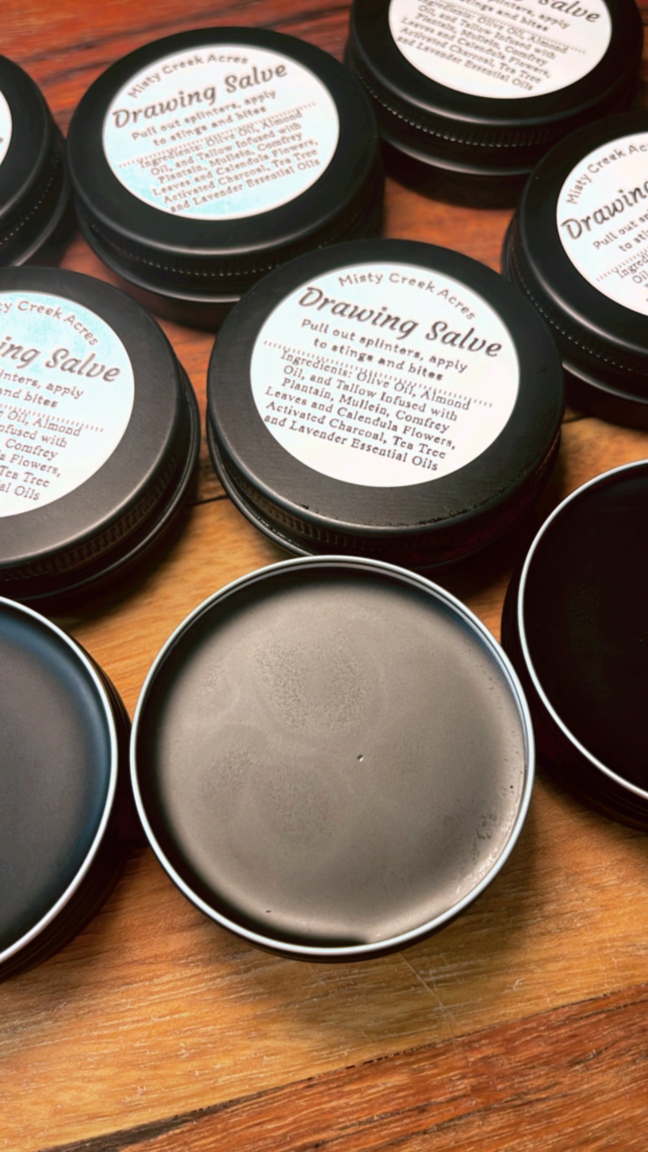 Organic Plantain‑Infused Drawing Salve with Charcoal & Comfrey | Splinter, Sting & Splinter Pulling Balm