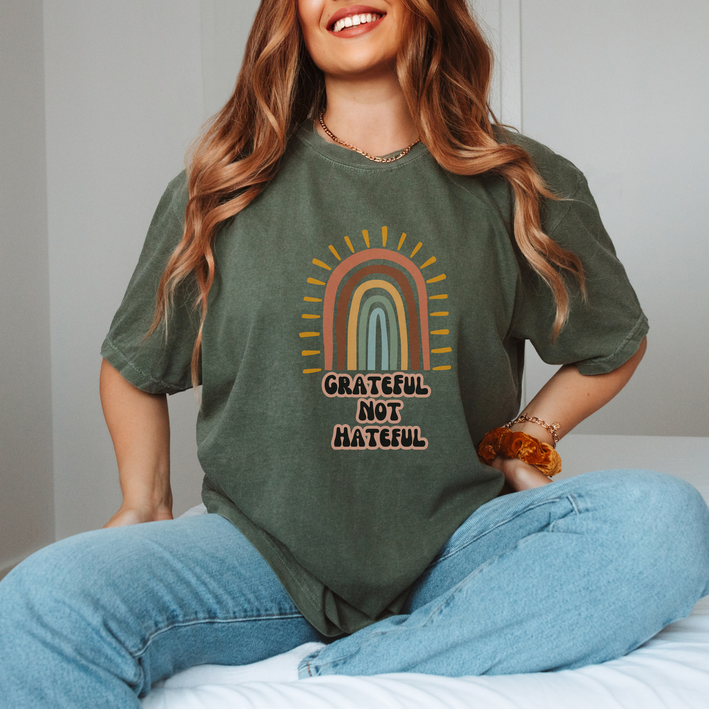 Grateful Not Hateful Rainbow T-Shirt, inclusivity shirt, rainbow shirt, LGBTQ shirt, rainbow apparel