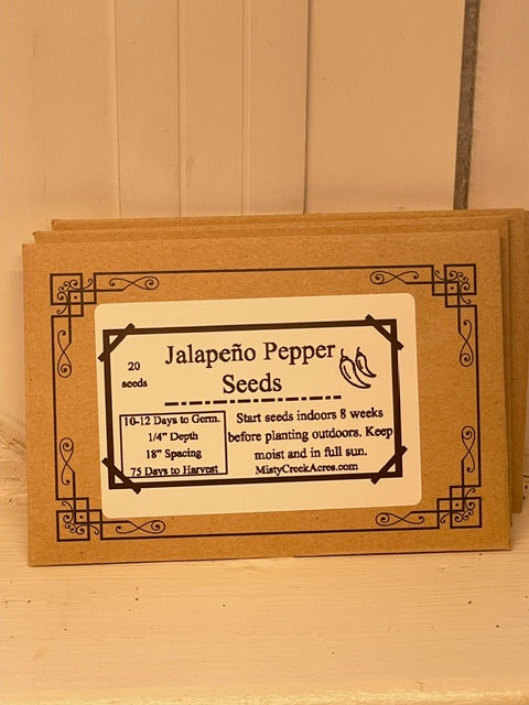 Jalapeno Pepper Seeds, Jalapeno seeds for home cultivation, Jalapeno seeds, North Carolina Jalapeno seeds, Homesteading starter kit, home garden starter kit, home garden seeds