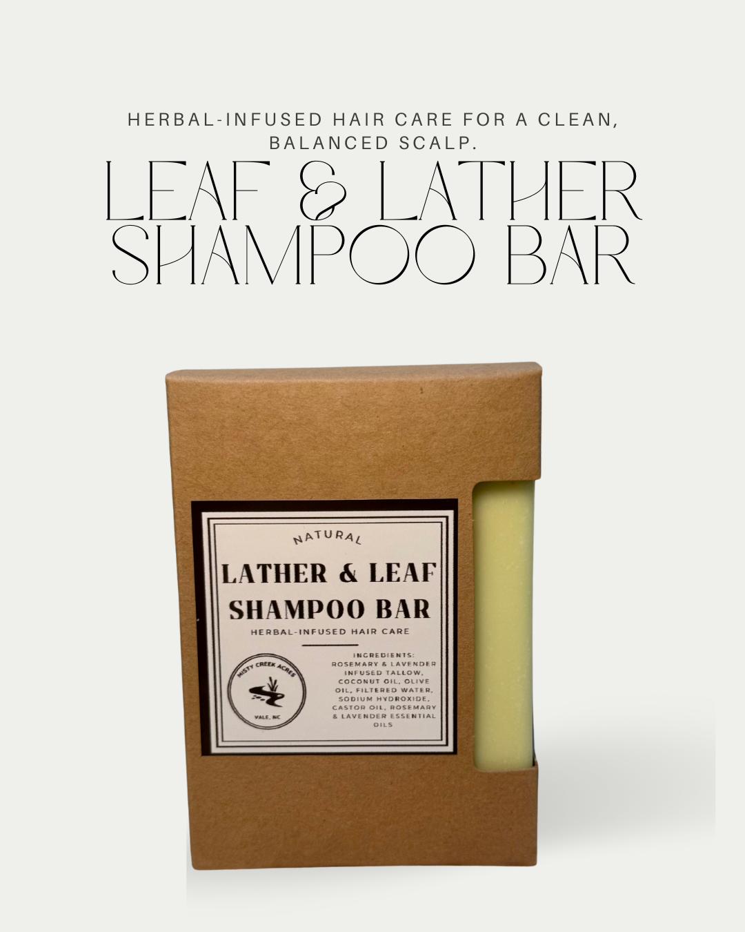 Lather & Leaf Shampoo Bar – Rosemary + Lavender 5 oz