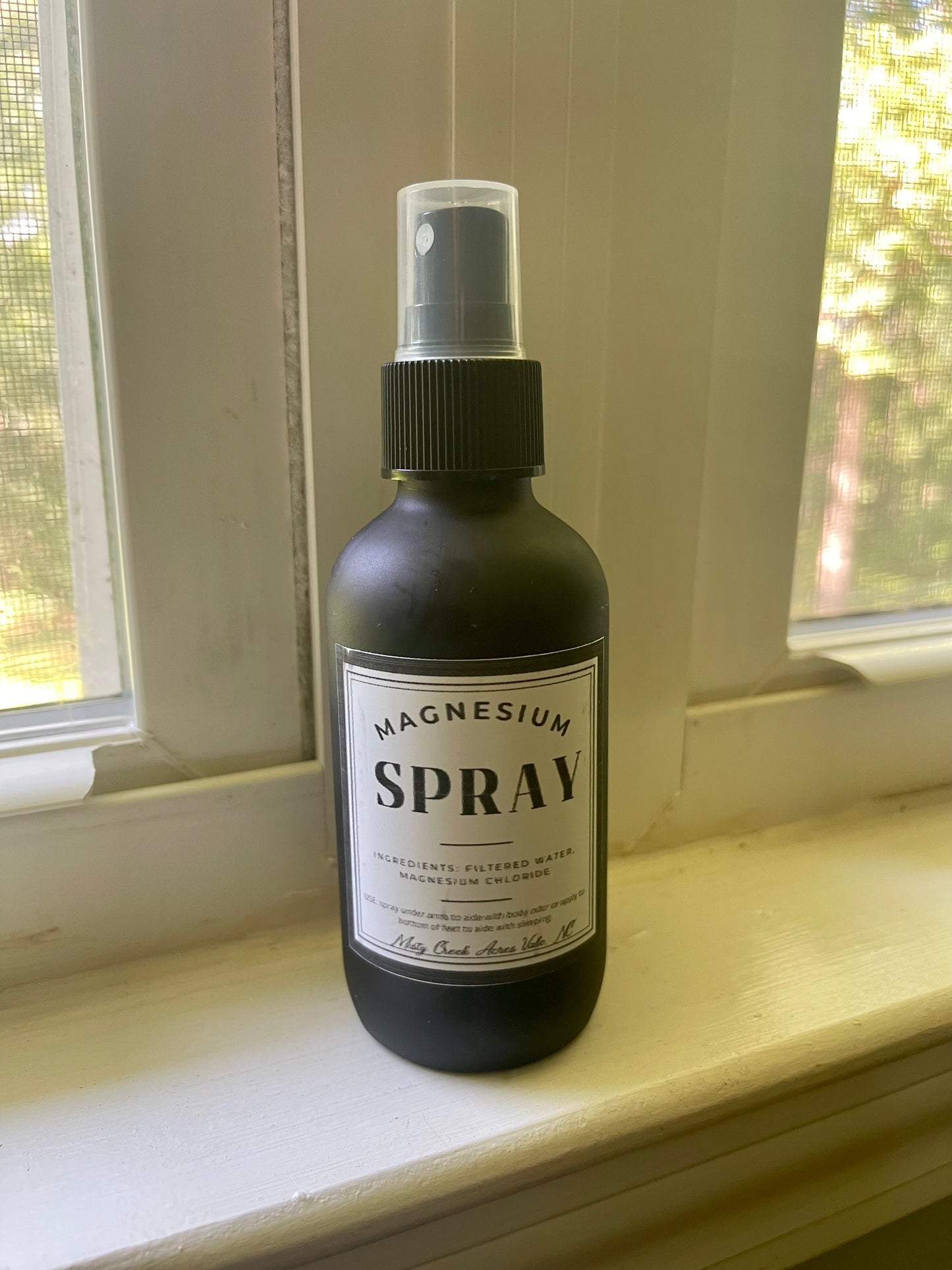 Magnesium spray, fragrance free magnesium spray, magnesium spray for sleep, magnesium deodorant spray, magnesium spray with clean ingredients, small batch magnesium spray, Homesteading products, holistic medicine kit, holistic muscle relief
