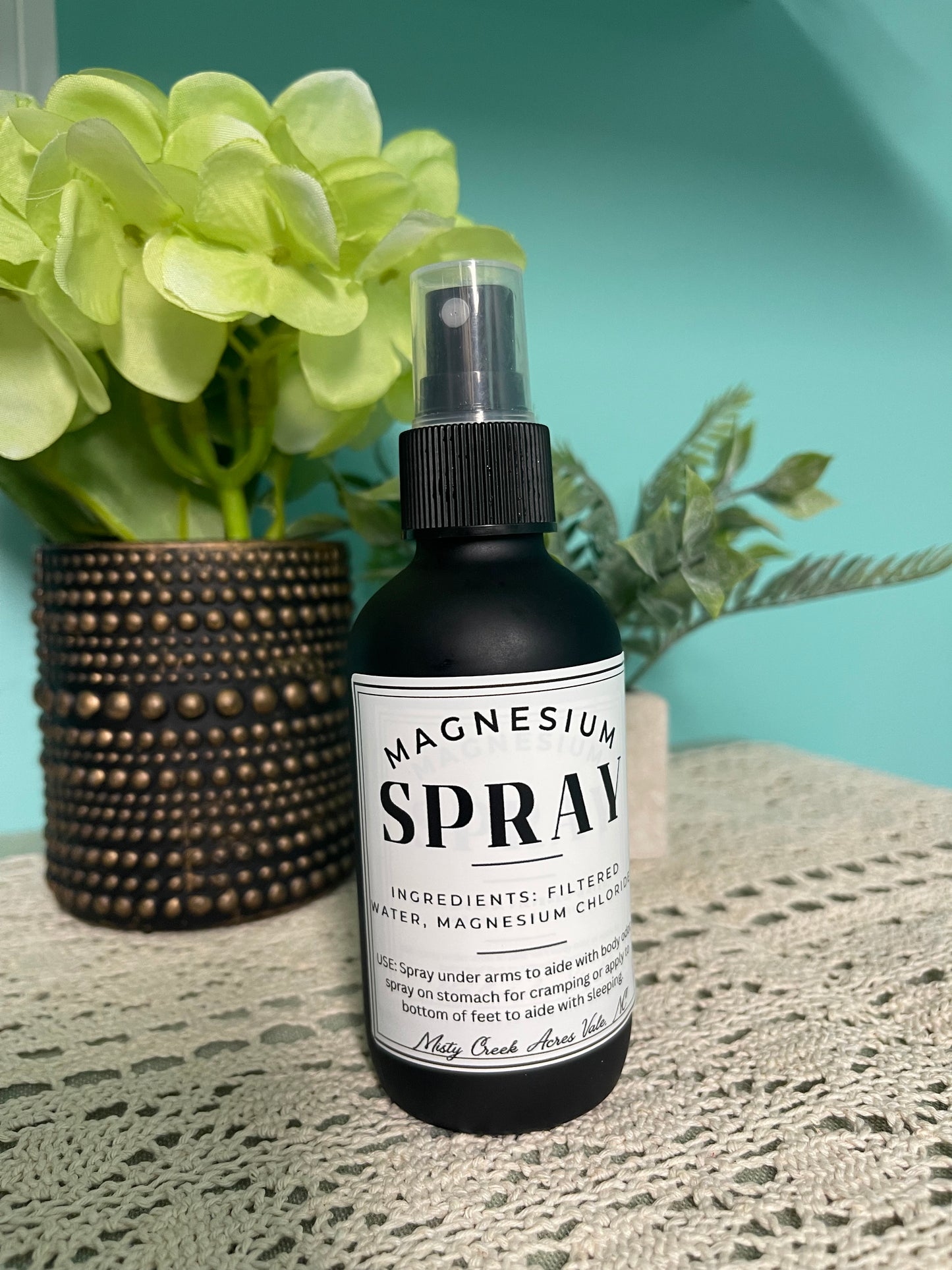 Magnesium spray, fragrance free magnesium spray, magnesium spray for sleep, magnesium deodorant spray, magnesium spray with clean ingredients, small batch magnesium spray, Homesteading products, holistic medicine kit, holistic muscle relief