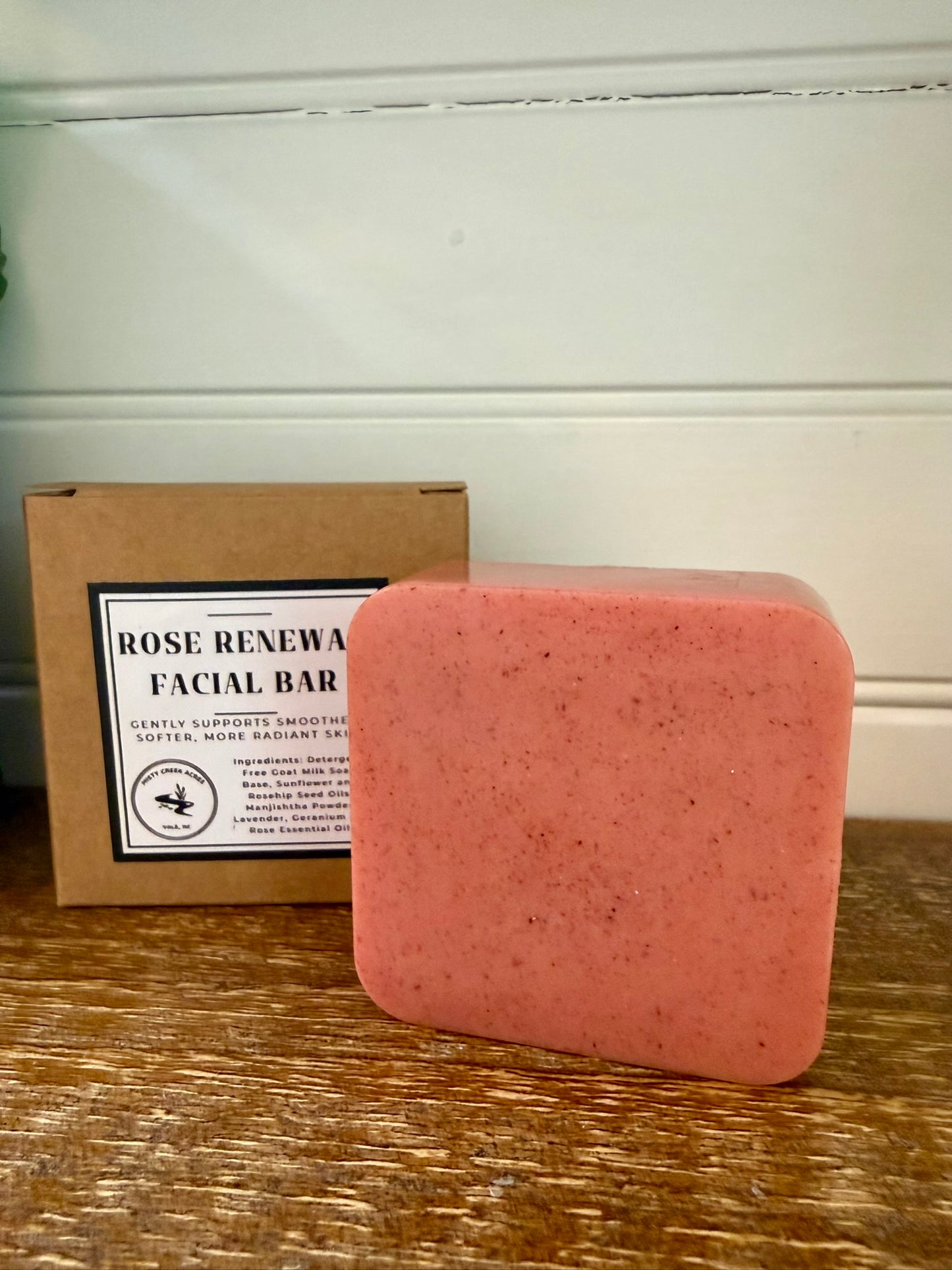 Rose Renewal Facial Bar – Gentle Exfoliating Goat Milk Soap for Smooth, Glowing Skin 3.7 ounce