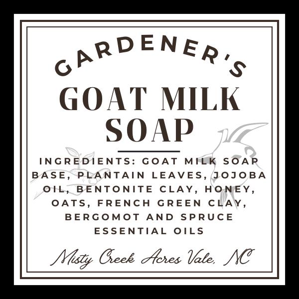 Gardener's Goat Milk Soap - Nourishing Hand Cleansing with Natural Goodness Homestead Soap Purifying Essential Oils Detergent Free Non Toxic