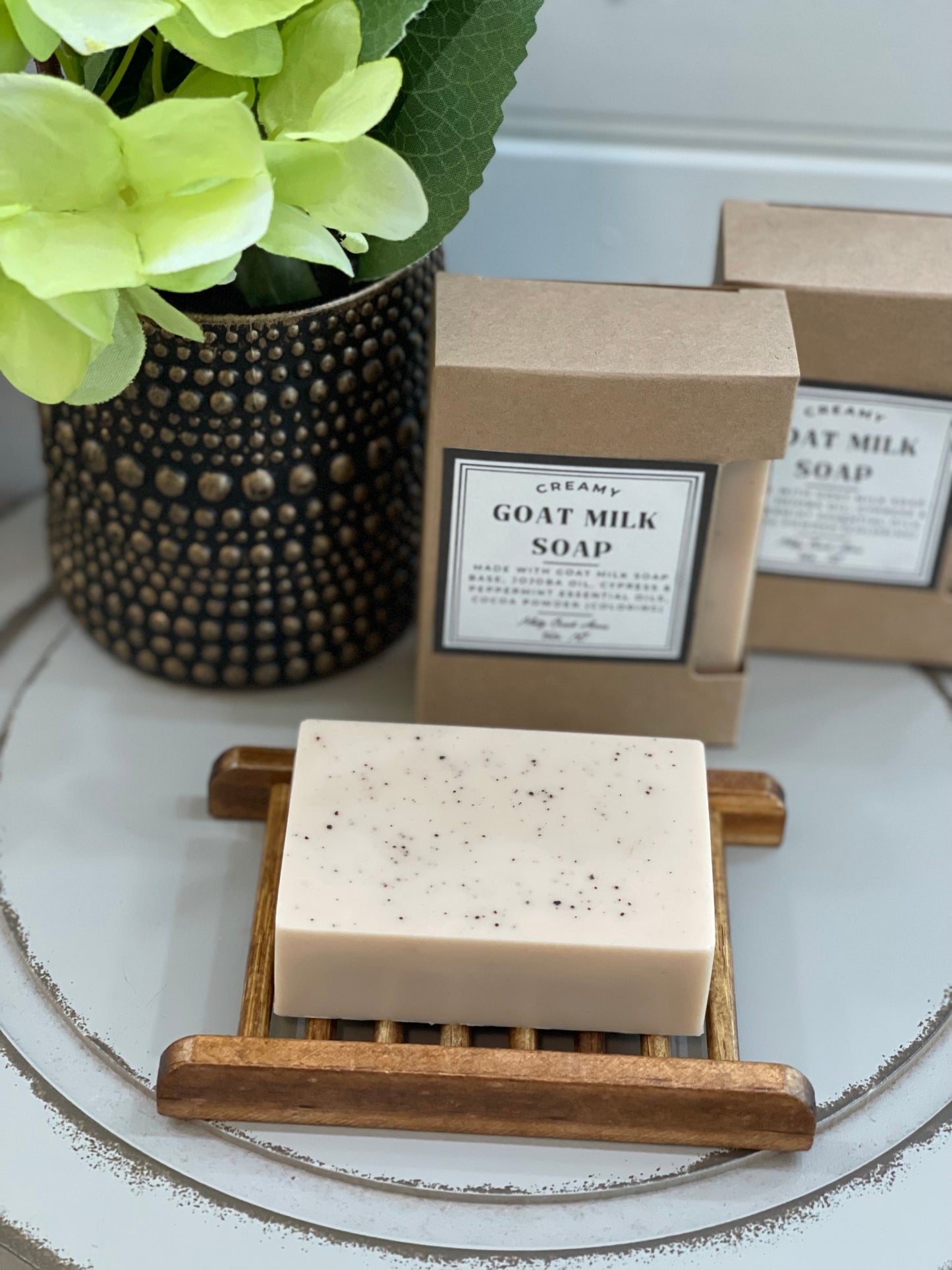 Handmade Cypress Mint Creamy Goat Milk Bar Soap, Goat milk soap, homemade goat milk soap, North Carolina goat milk soap, North Carolina farm soap, non-toxic soap, non-toxic goat milk soap