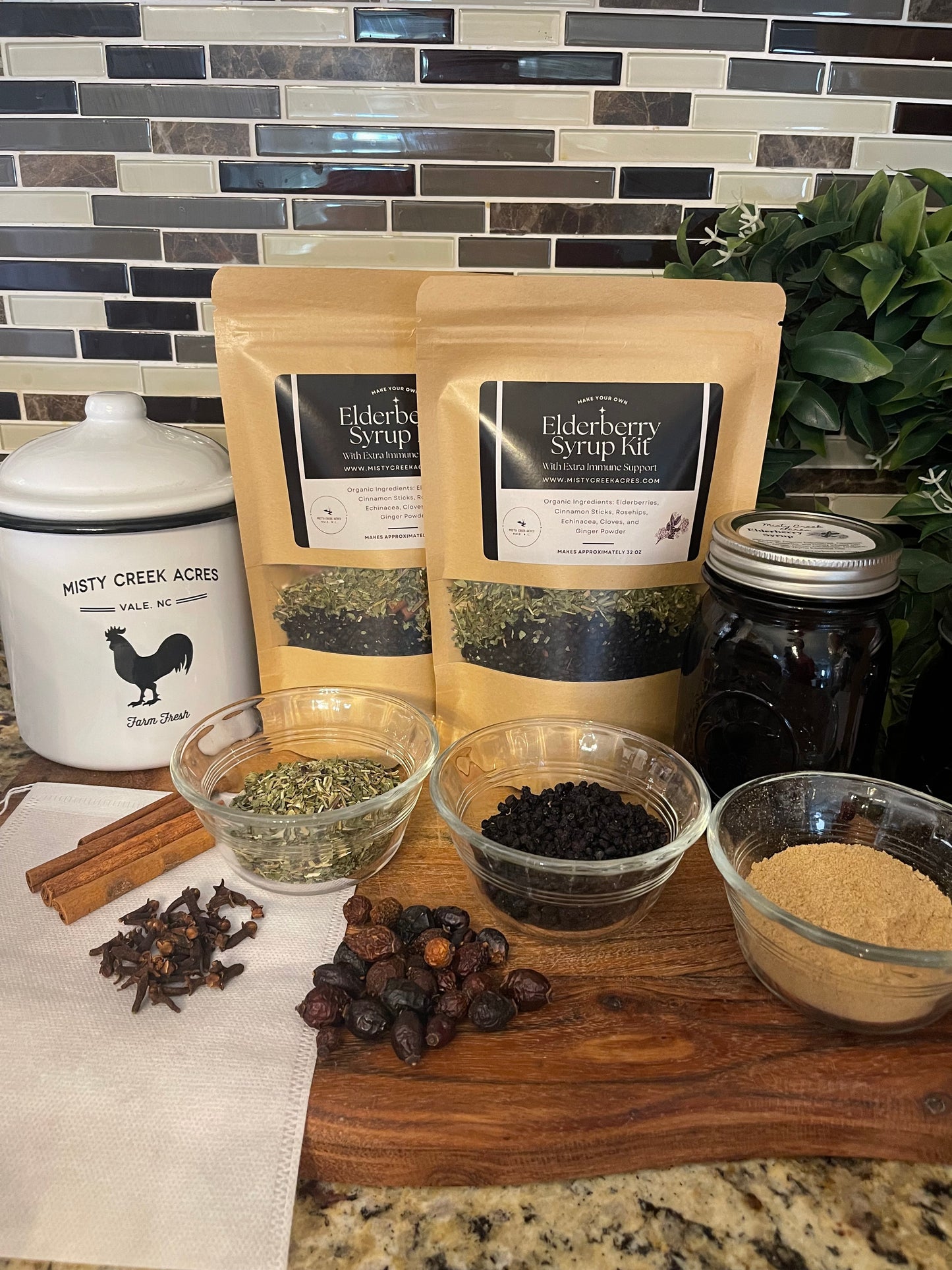 Elderberry syrup kit, natural medicine kit, homeopathic medicine kit, organic allergy support, DIY homeopathic medicine
