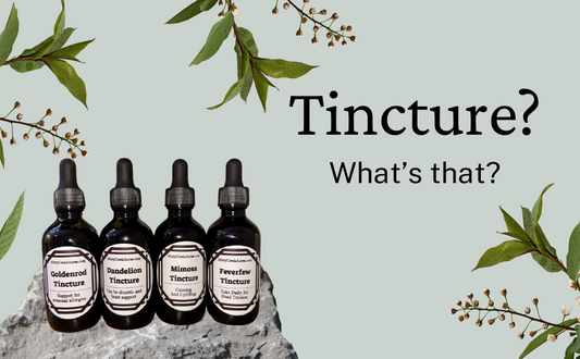 four dropper bottles of tinctures herbal medicine