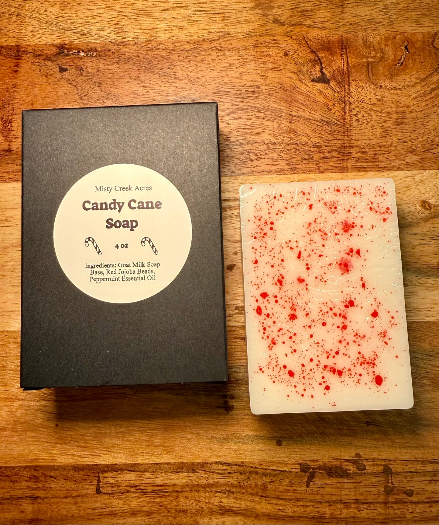 Candy Cane Goat Milk Soap Bar – Limited Holiday Edition | Natural Peppermint Exfoliating Soap