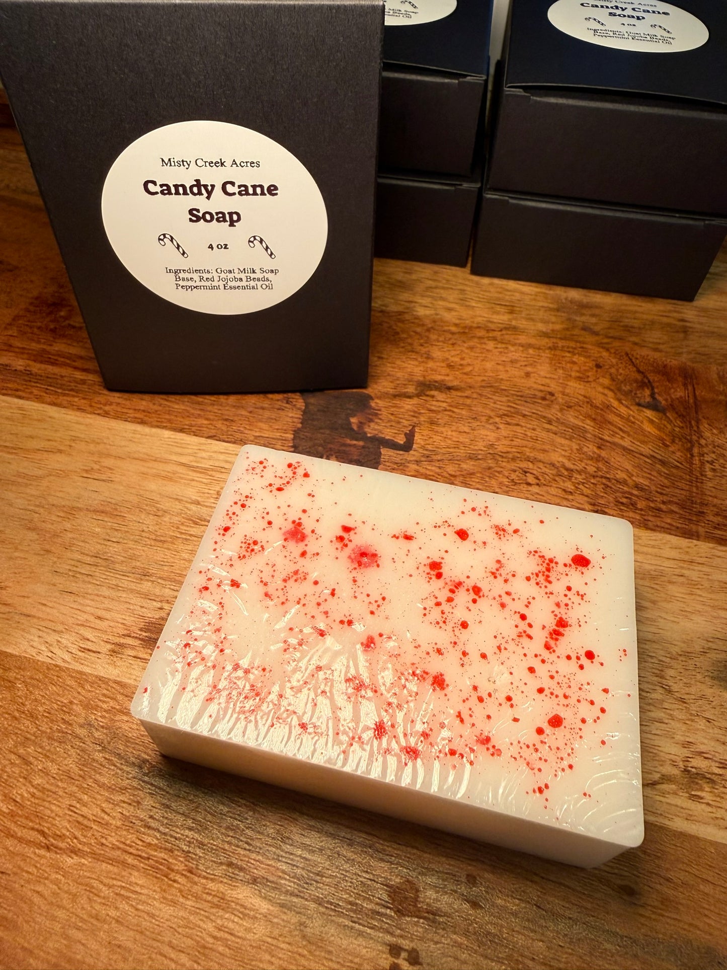 Candy Cane Goat Milk Soap Bar – Limited Holiday Edition | Natural Peppermint Exfoliating Soap