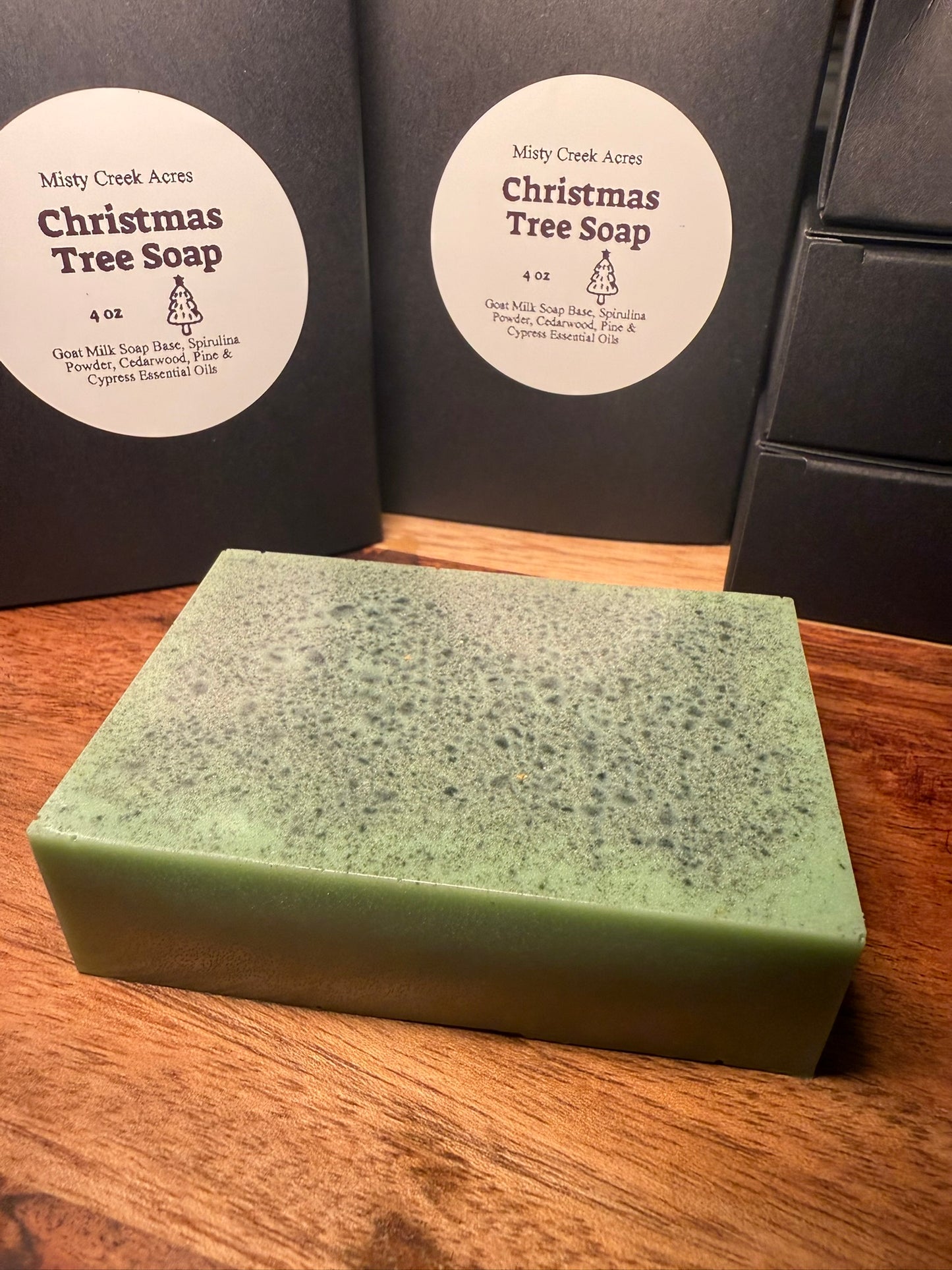 Christmas Tree Goat Milk Soap Bar – Limited Holiday Edition | Pine, Cypress & Cedarwood Soap