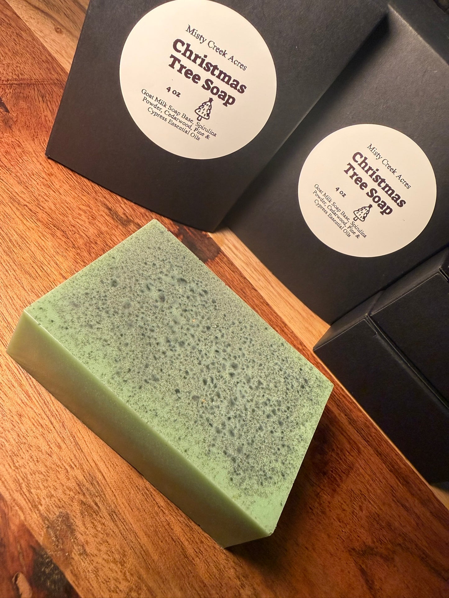 Christmas Tree Goat Milk Soap Bar – Limited Holiday Edition | Pine, Cypress & Cedarwood Soap