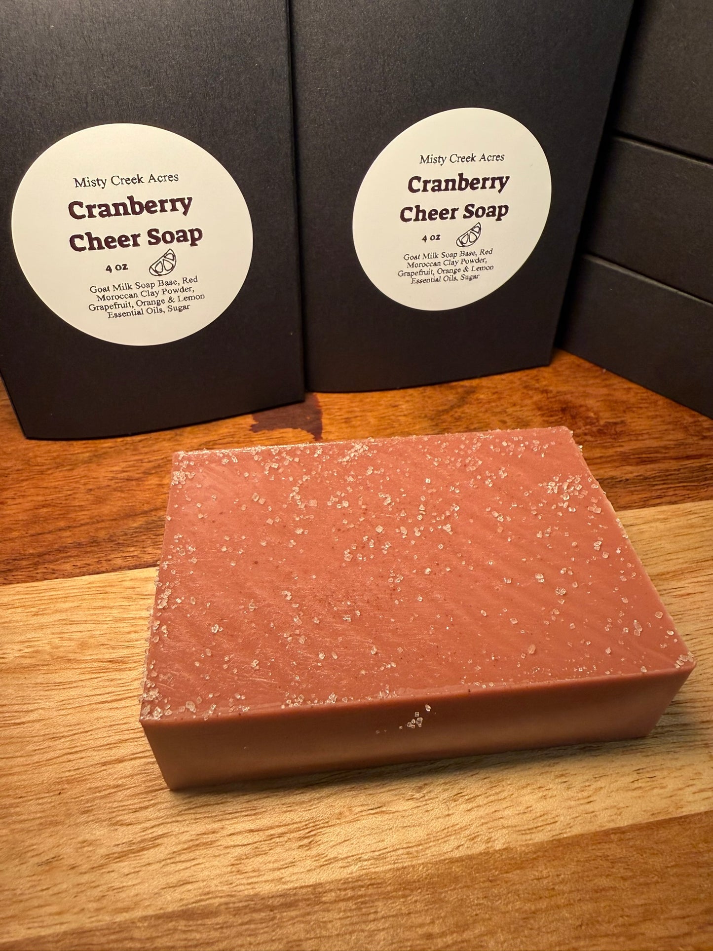 Cranberry Cheer Goat Milk Soap Bar – Limited Holiday Edition | Cranberry Seed Oil & Citrus Essential Oils