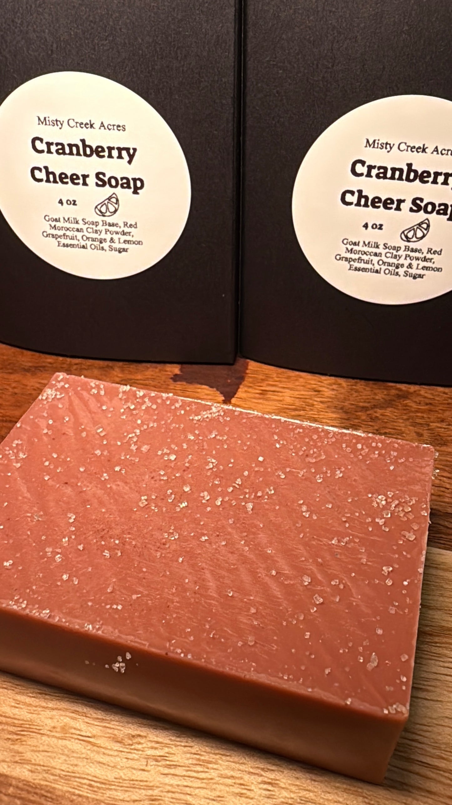 Cranberry Cheer Goat Milk Soap Bar – Limited Holiday Edition | Cranberry Seed Oil & Citrus Essential Oils