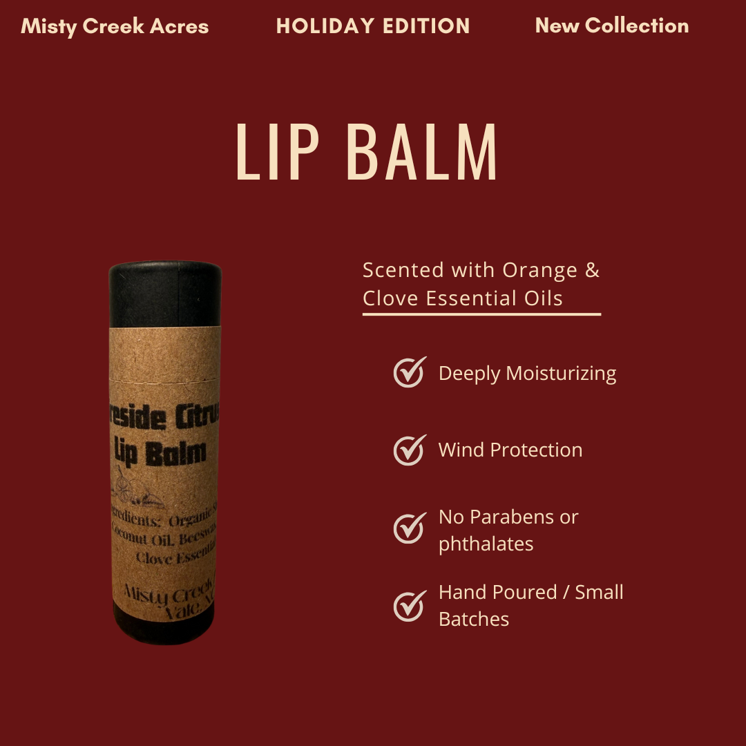 Fireside Citrus Lip Balm – Limited Holiday Edition | Orange & Clove Natural Lip Balm