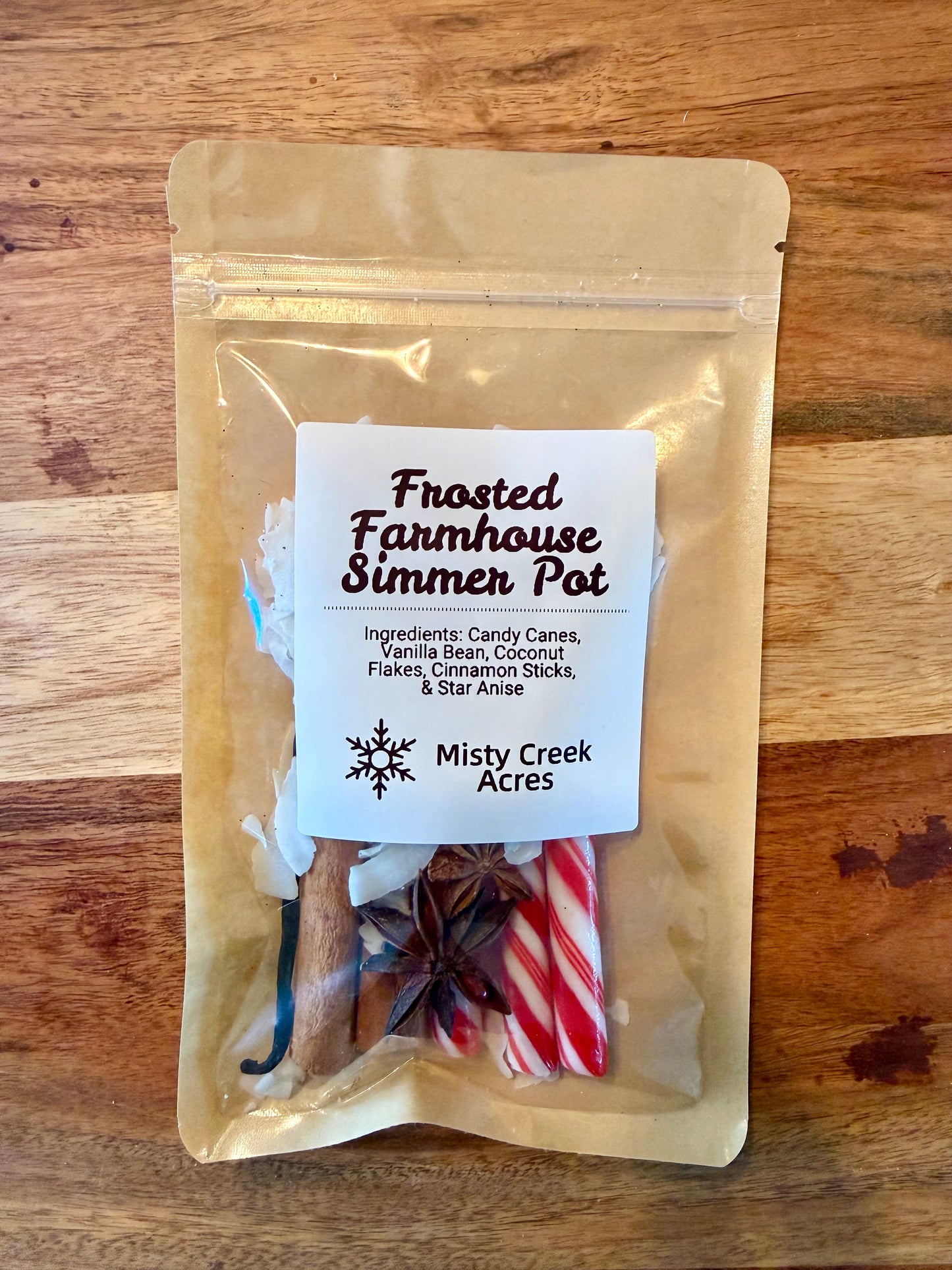 Frosted Farmhouse Simmer Pot – Sweet Vanilla & Cinnamon Holiday Home Fragrance