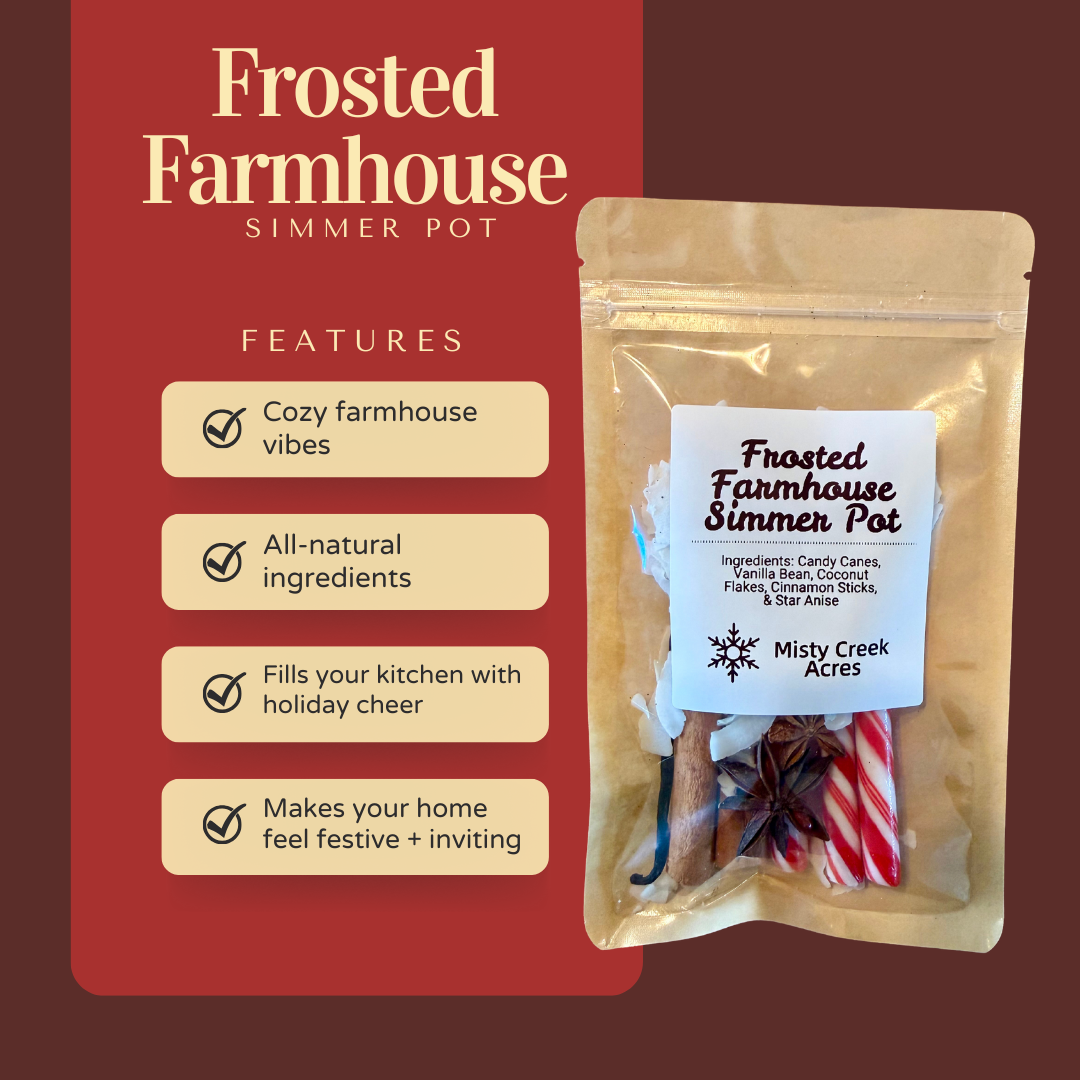 Frosted Farmhouse Simmer Pot – Sweet Vanilla & Cinnamon Holiday Home Fragrance