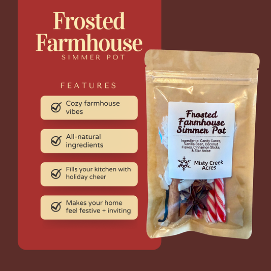 Frosted Farmhouse Simmer Pot – Sweet Vanilla & Cinnamon Holiday Home Fragrance