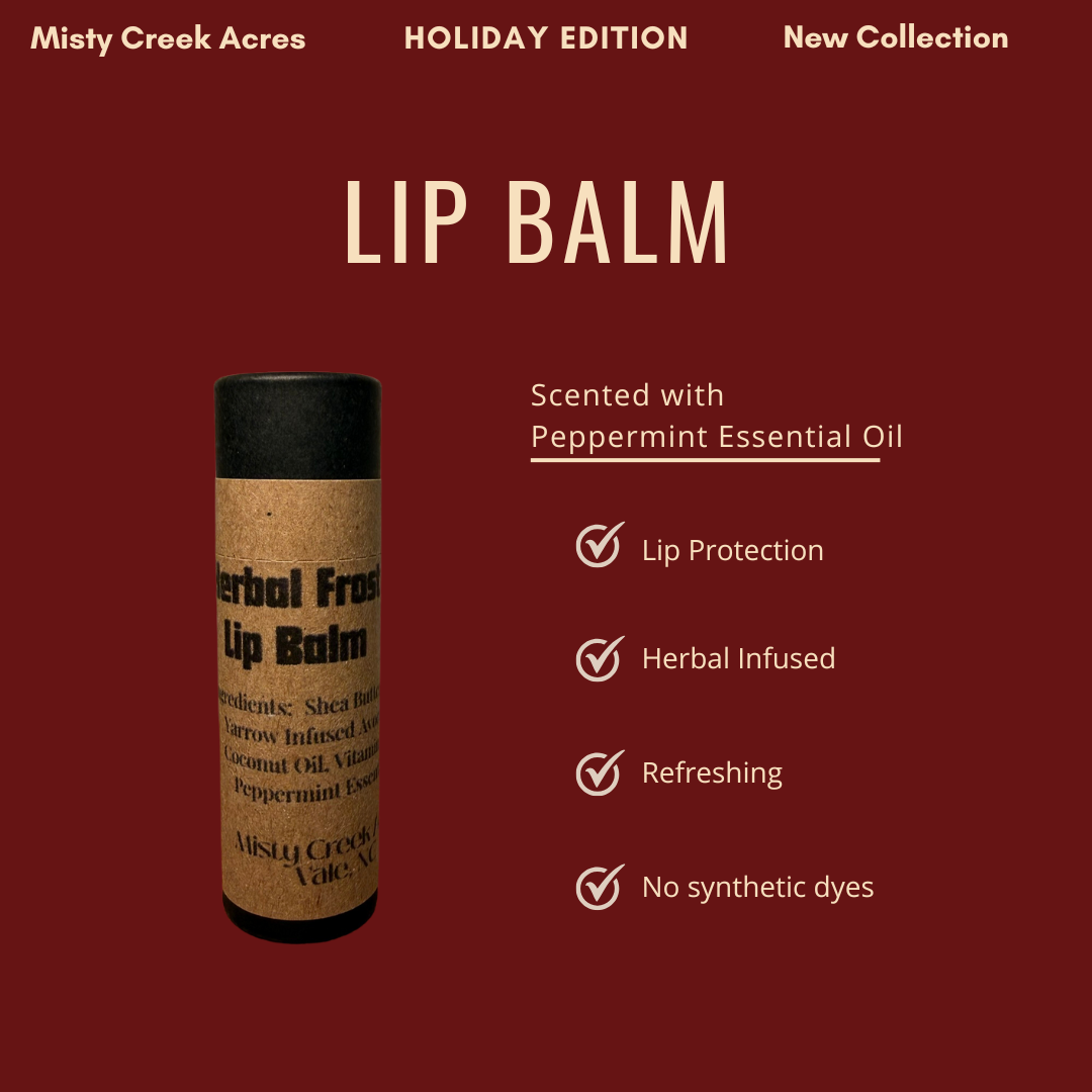 Herbal Frost Lip Balm – Limited Holiday Edition | Peppermint & Yarrow Herbal Lip Balm