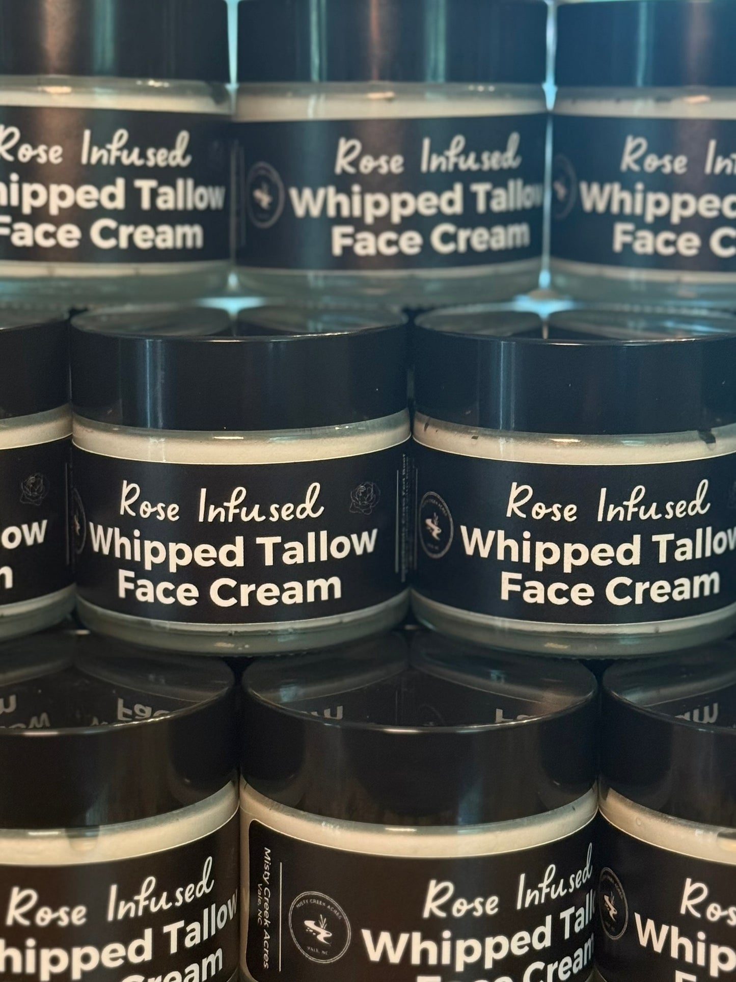 Rose Tallow Face Cream – Whipped Tallow Moisturizer for Glowing Skin | Natural Night Cream with Jojoba, Rose, Frankincense, Grapefruit Essential Oils