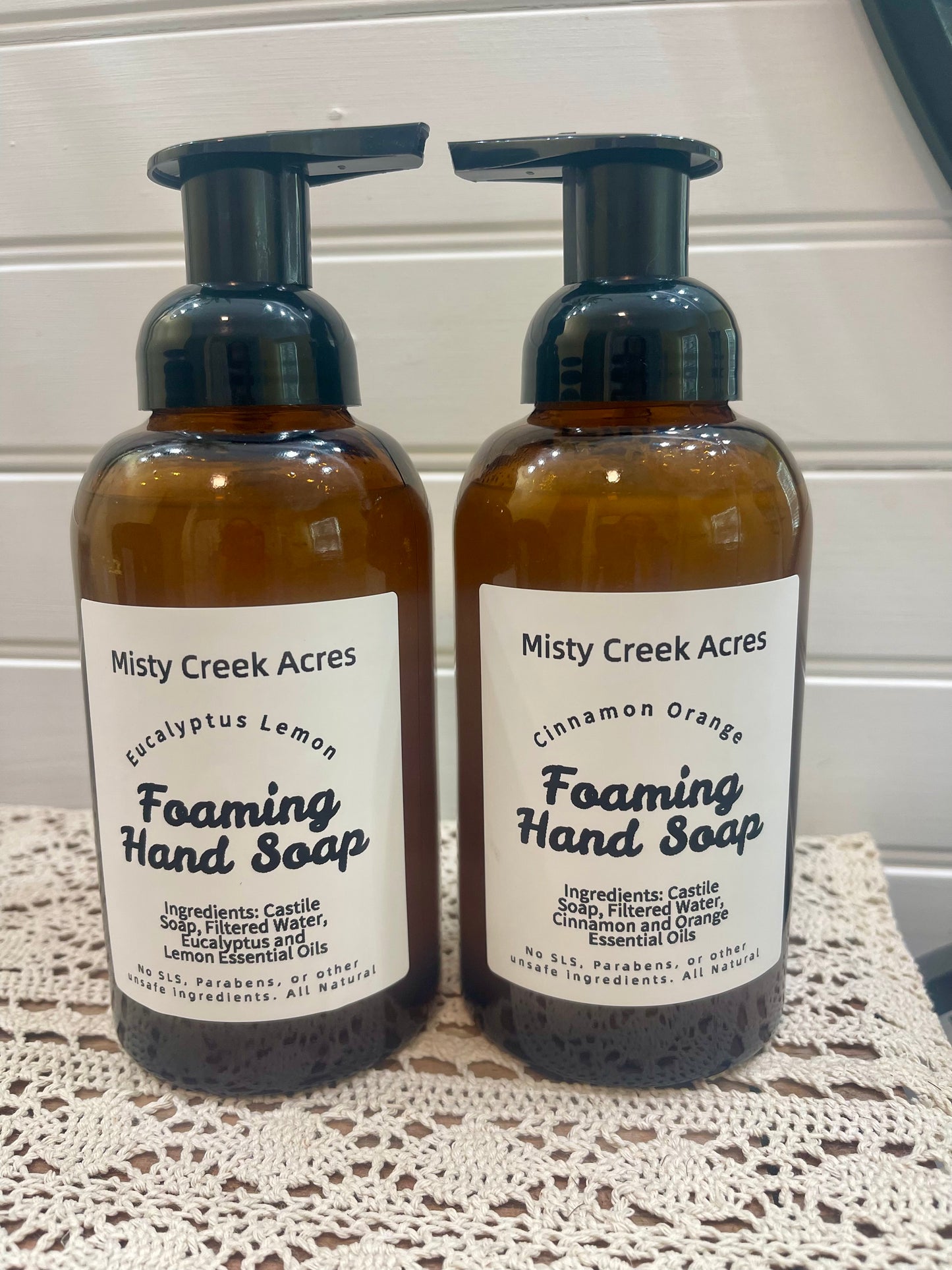 All-Natural Foaming Hand Soap – Refillable Glass Bottle with Essential Oil Scents