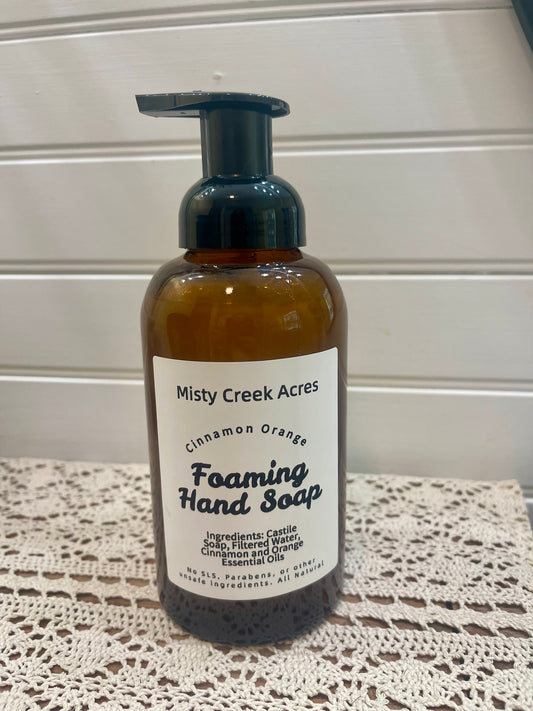 All-Natural Foaming Hand Soap – Refillable Glass Bottle with Essential Oil Scents