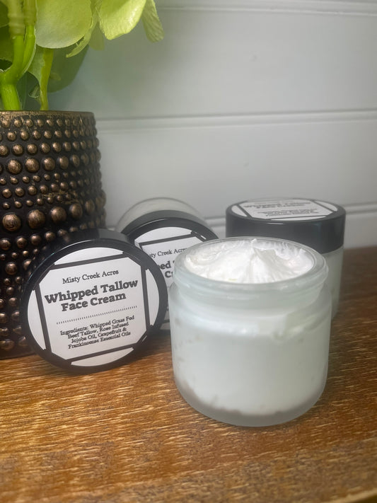 Whipped Tallow Face Cream – Nourishing Night Cream with Rose & Essential Oils