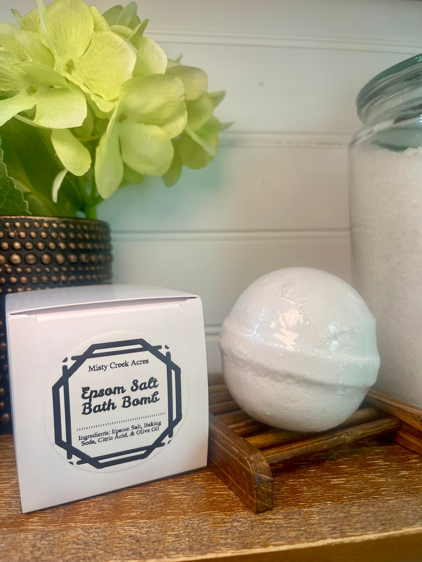 Indulge & Relax: Concentrated Epsom Salt Bath Bomb Gift Box Fragrance Free 5 oz