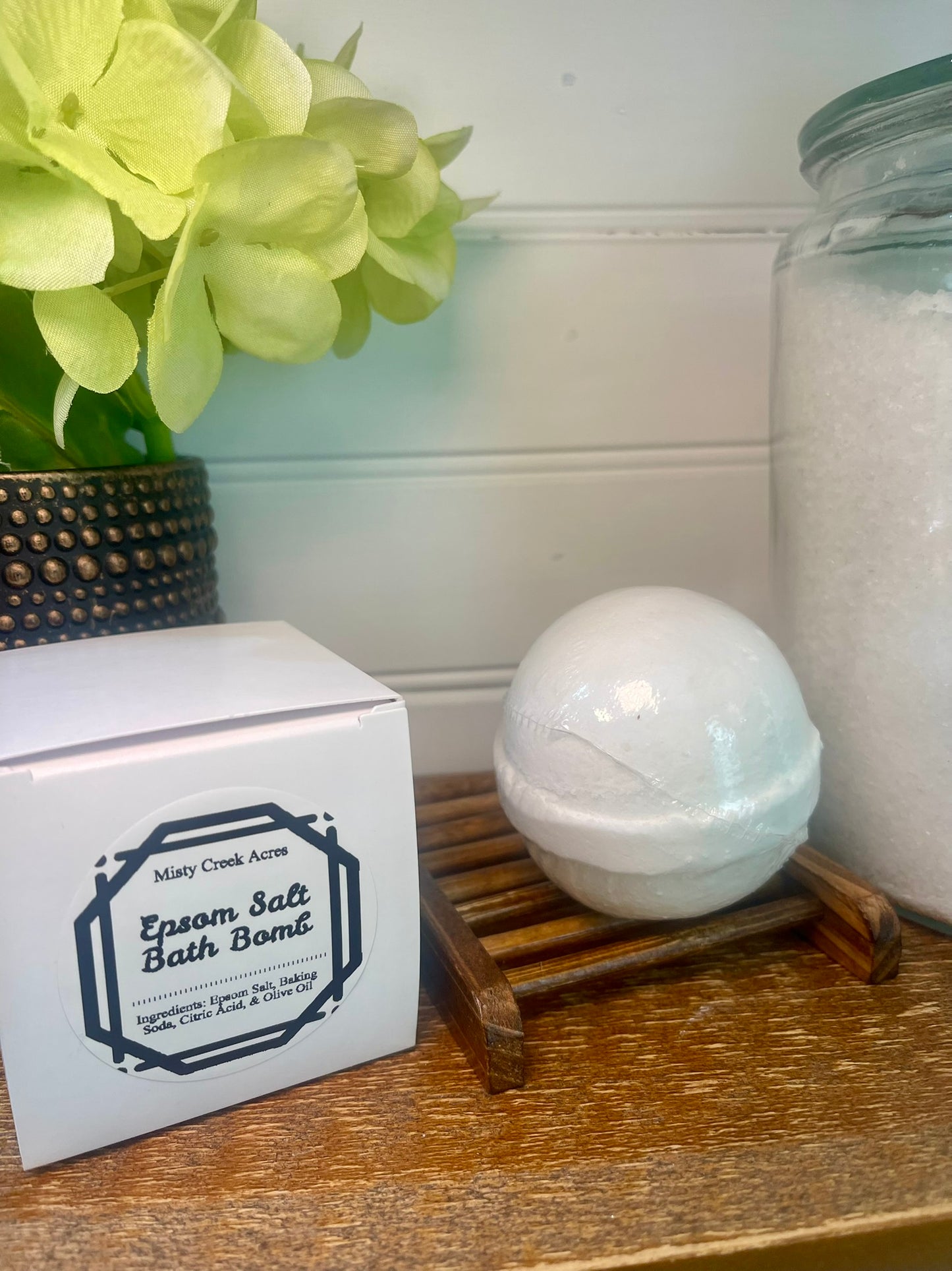 Indulge & Relax: Concentrated Epsom Salt Bath Bomb Gift Box Fragrance Free 5 oz