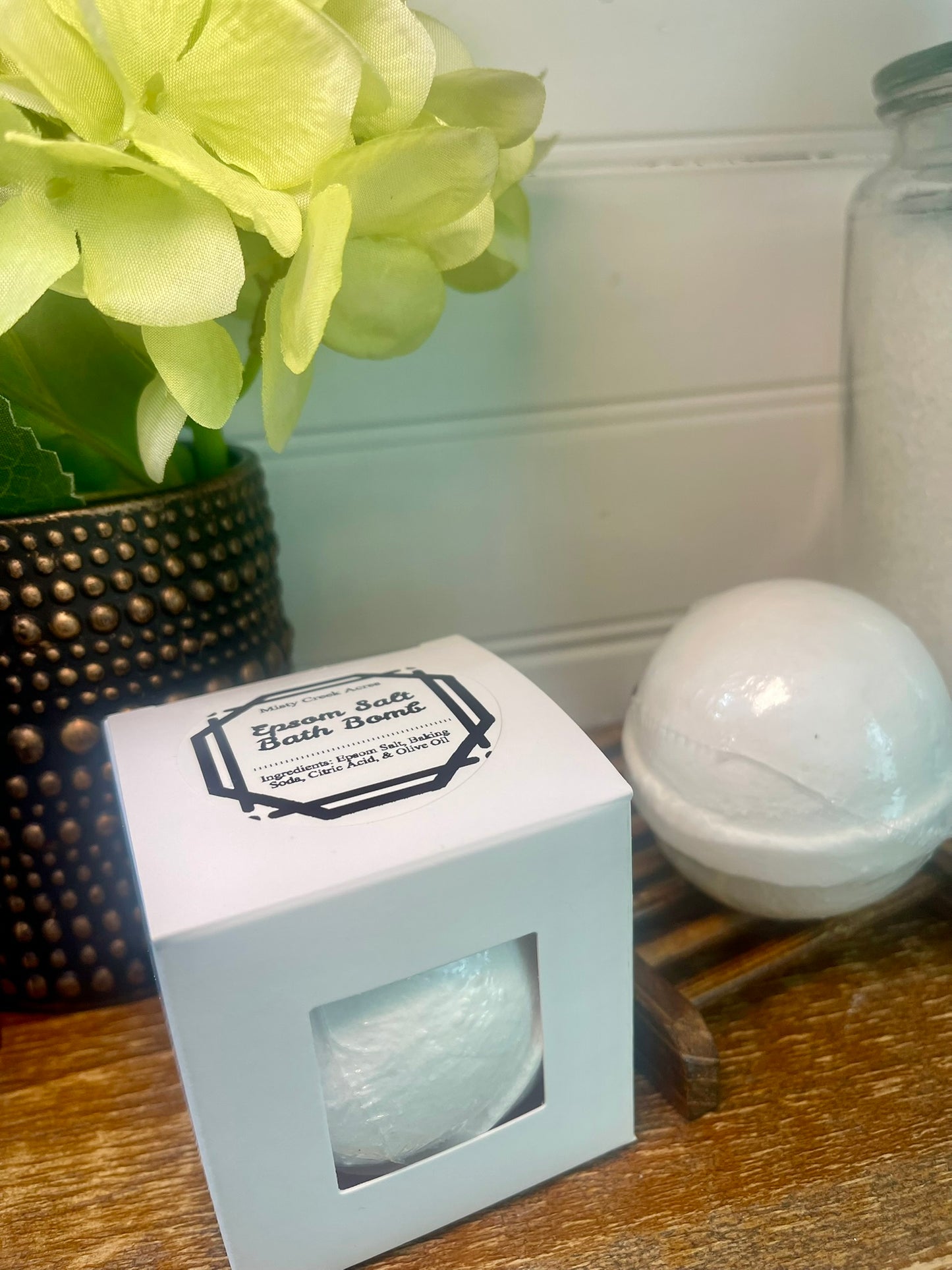 Indulge & Relax: Concentrated Epsom Salt Bath Bomb Gift Box Fragrance Free 5 oz