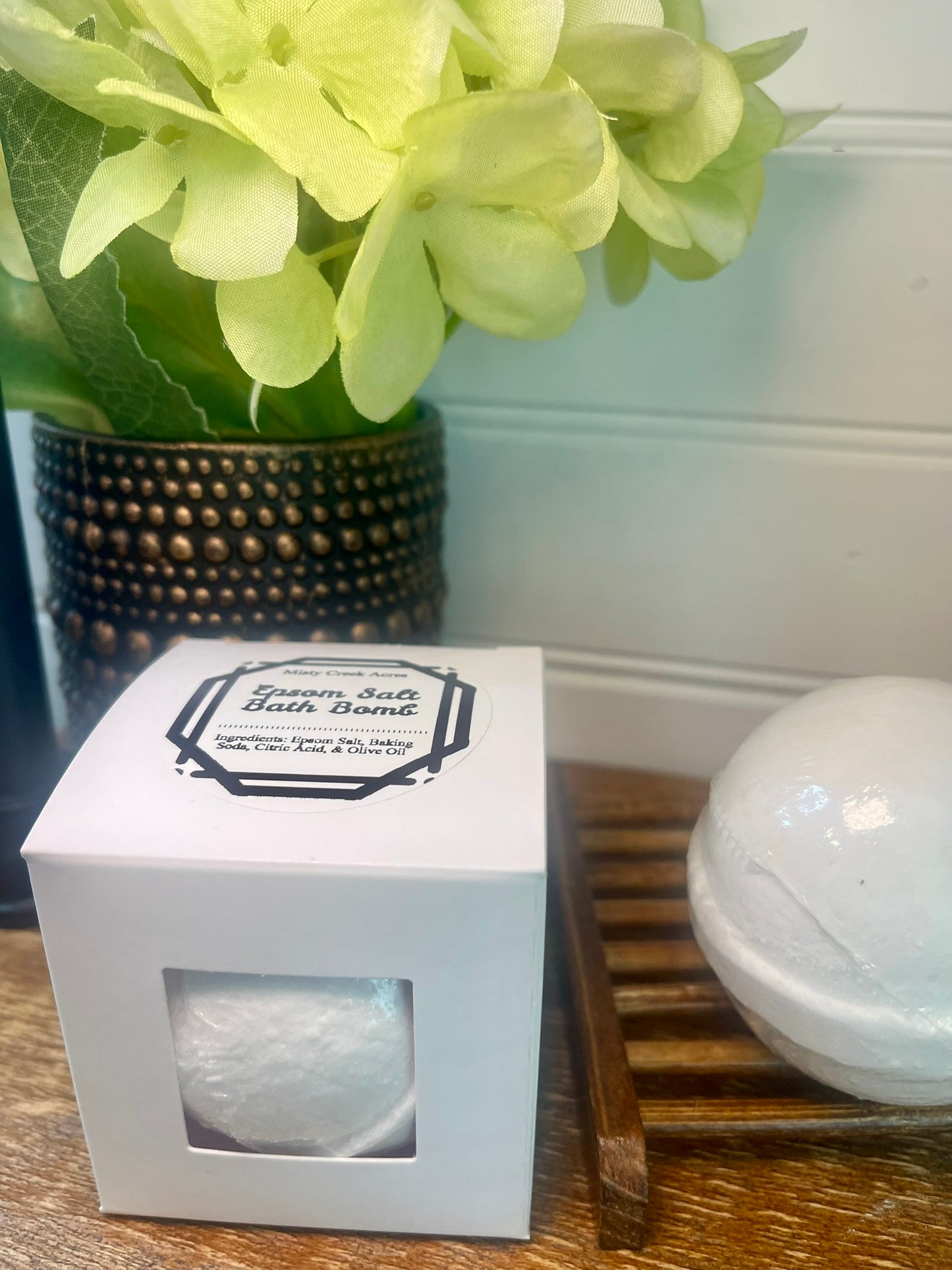 Indulge & Relax: Concentrated Epsom Salt Bath Bomb Gift Box Fragrance Free 5 oz