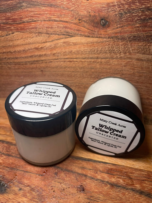 Unscented Whipped Tallow Cream Lotion 2 ounce