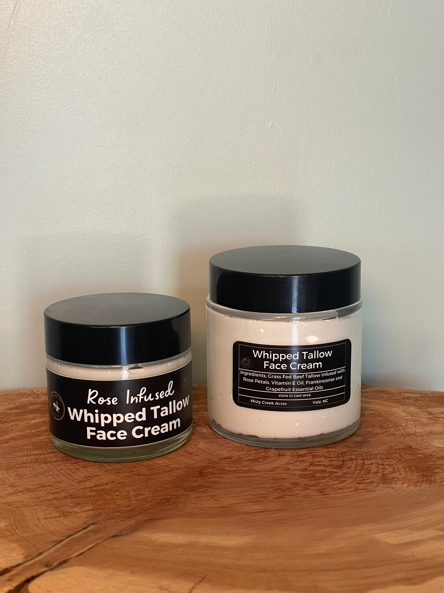 Rose Tallow Face Cream – Whipped Tallow Moisturizer for Glowing Skin | Natural Night Cream with Jojoba, Rose, Frankincense, Grapefruit Essential Oils