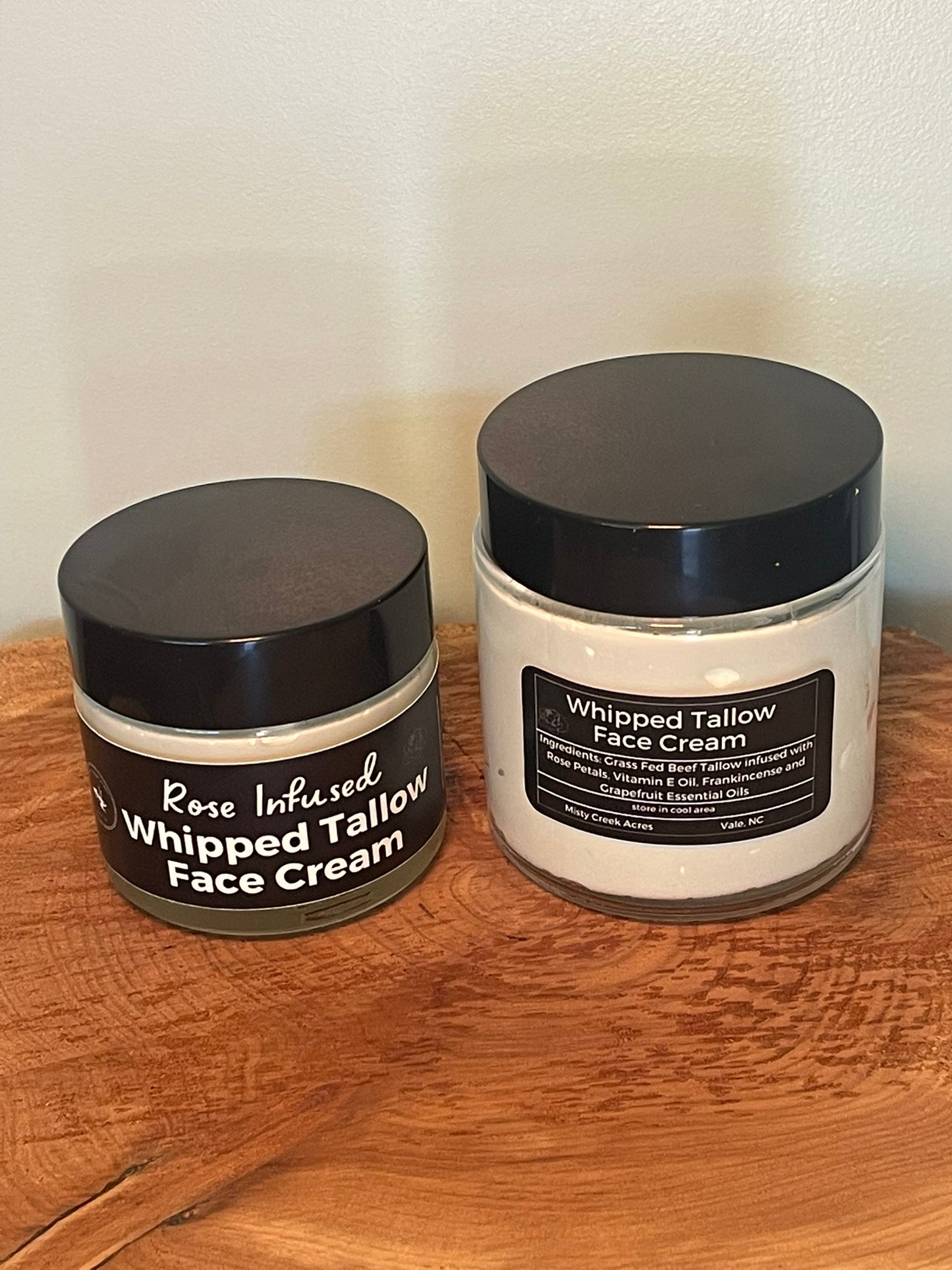 Rose Tallow Face Cream – Whipped Tallow Moisturizer for Glowing Skin | Natural Night Cream with Jojoba, Rose, Frankincense, Grapefruit Essential Oils