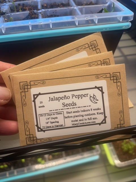 Jalapeno Pepper Seeds, Jalapeno seeds for home cultivation, Jalapeno seeds, North Carolina Jalapeno seeds, Homesteading starter kit, home garden starter kit, home garden seeds