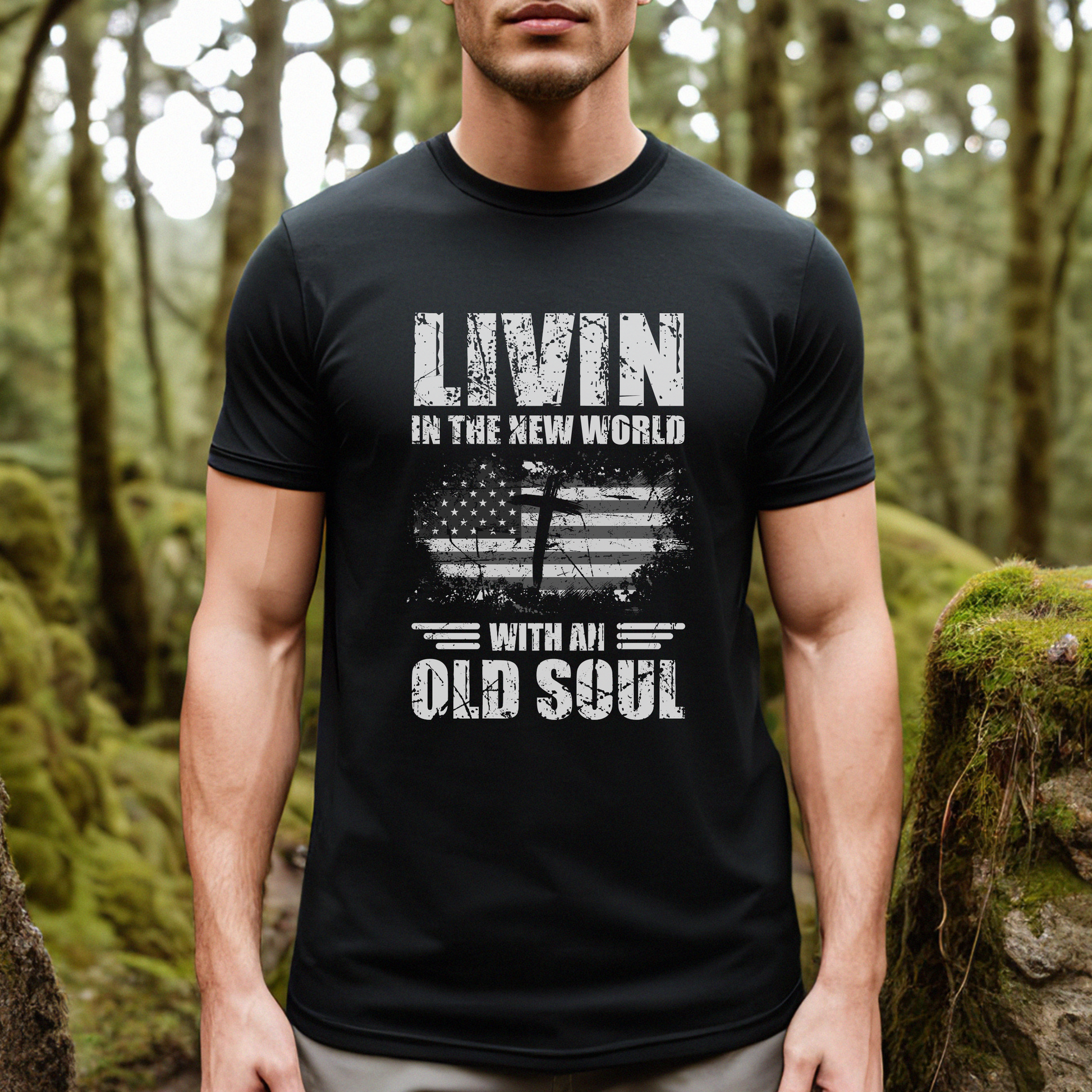 Living in the new world with an old soul shirt, Shirts for blue collar workers, Shirts for patriots, Patriotic shirts, Country Music Shirt, Oliver Anthony shirt