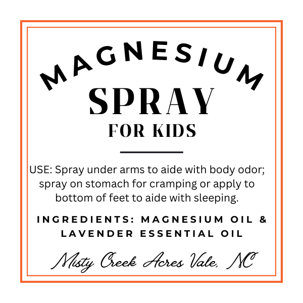 Magnesium spray for kids, magnesium spray, magnesium spray for sleep, lavender magnesium spray, non-toxic magnesium spray, homemade magnesium spray, small batch magnesium