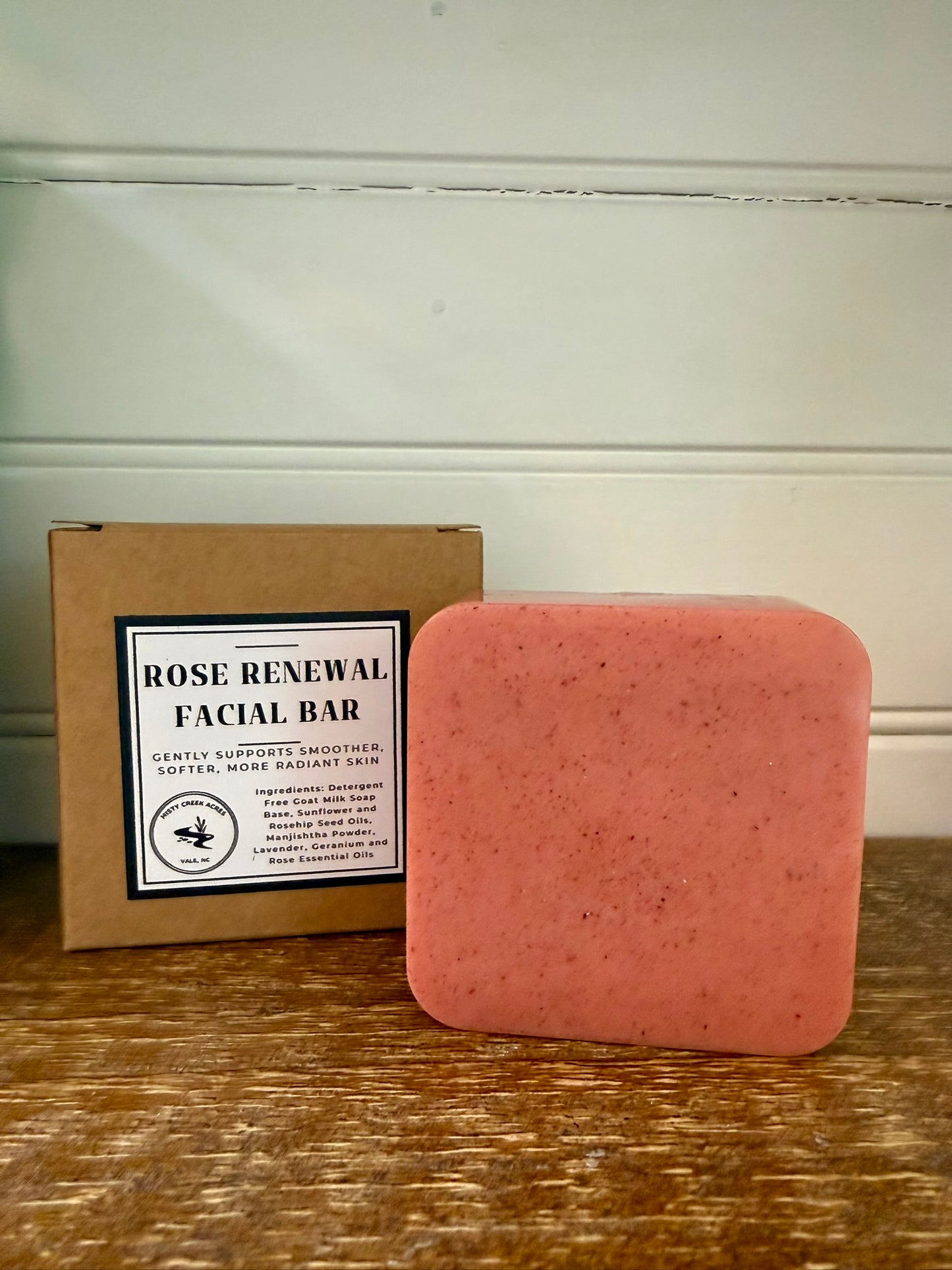 Rose Renewal Facial Bar – Gentle Exfoliating Goat Milk Soap for Smooth, Glowing Skin 3.7 ounce