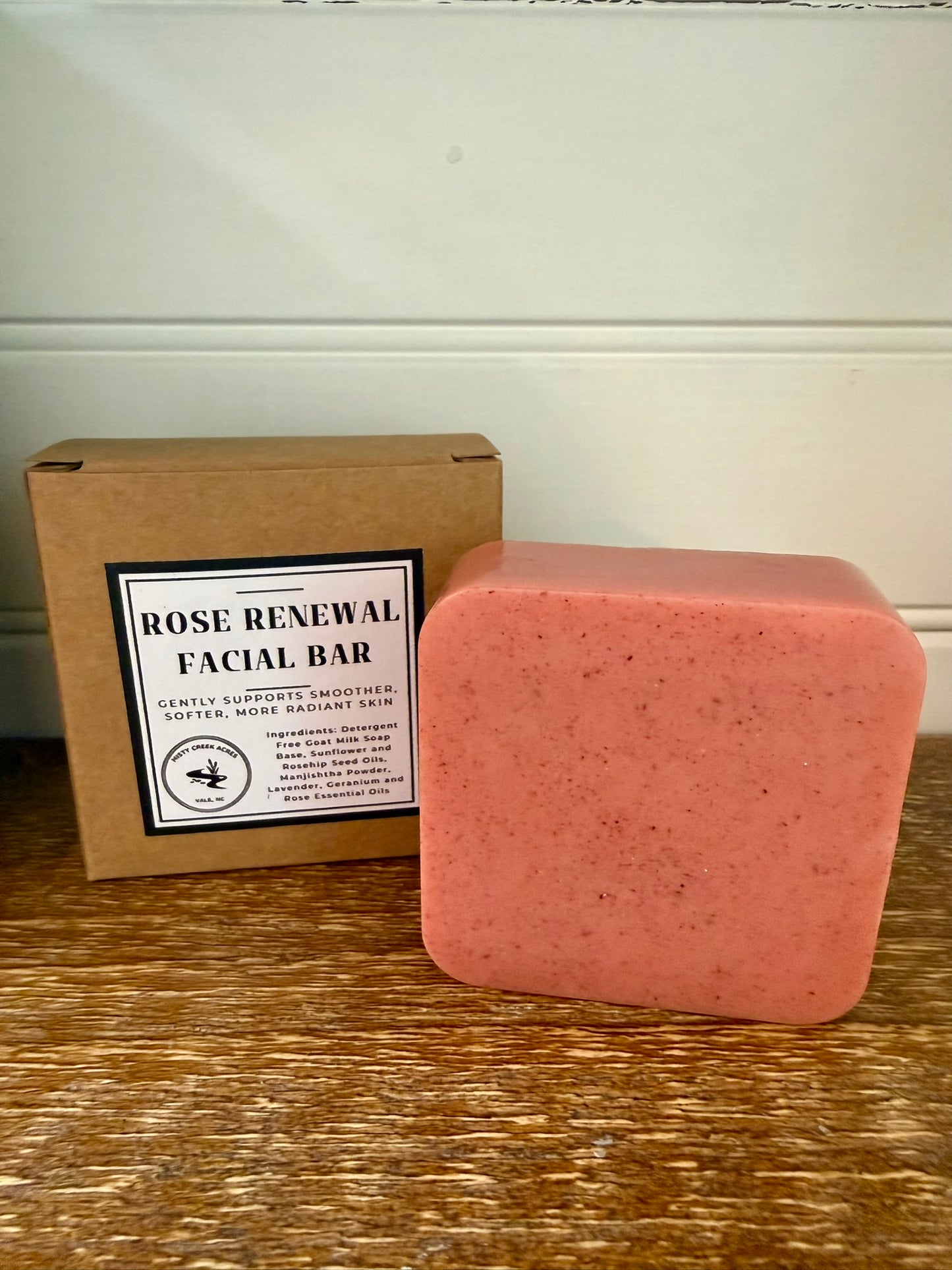 Rose Renewal Facial Bar – Gentle Exfoliating Goat Milk Soap for Smooth, Glowing Skin 3.7 ounce