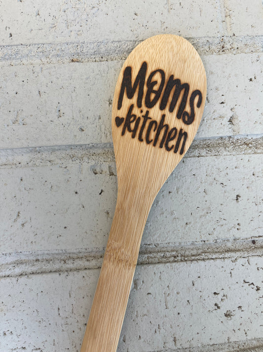 Mom's Kitchen wooden spoon, Mother's Day Gift, Moms Kitchen, Homesteading gift, Gift for homesteading moms, Gift for moms, Custom wooden spoon, custom wood burning, customized kitchen utensils