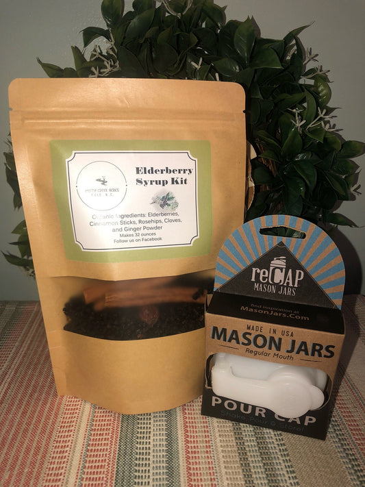 Make Your Own Elderberry Syrup with Our Complete DIY Kit - Includes Mason Jar Lid, Brew Bag, AND Instructional Youtube Video