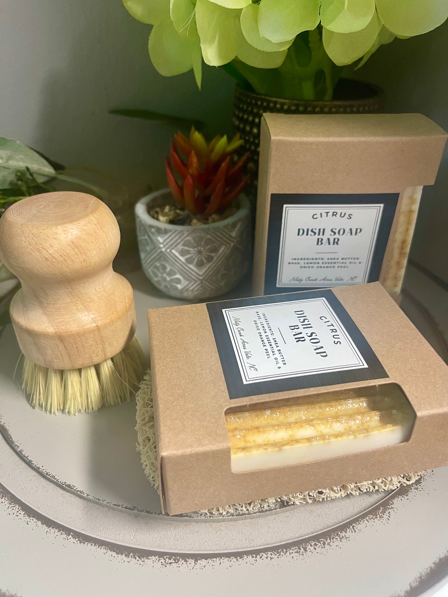 Zesty Citrus Dish Soap Bar - Shea Butter, Lemon, and Orange Peel
