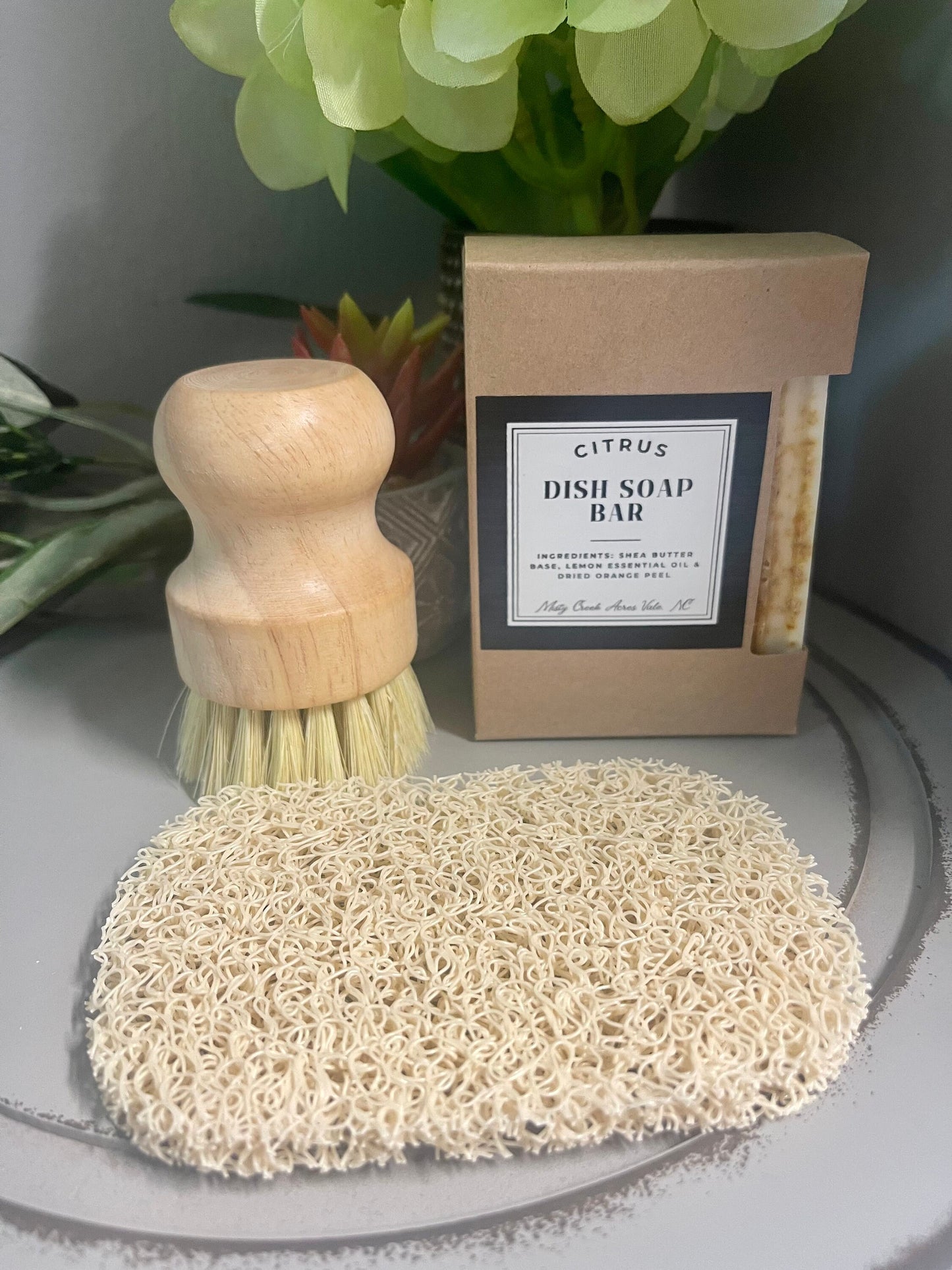 Zesty Citrus Dish Soap Bar - Shea Butter, Lemon, and Orange Peel