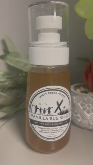 Vanilla Bug Shield, Natural Insect Repellent, Homemade Bug Shield, Natural Bug Repellent Spray, Essential Oil Insect Repellent Spray, Natural Bug Spray, North Carolina Farm products, Non toxic bug spray, non-toxic insect repellent, Homesteading products, bug spray with clean ingredients