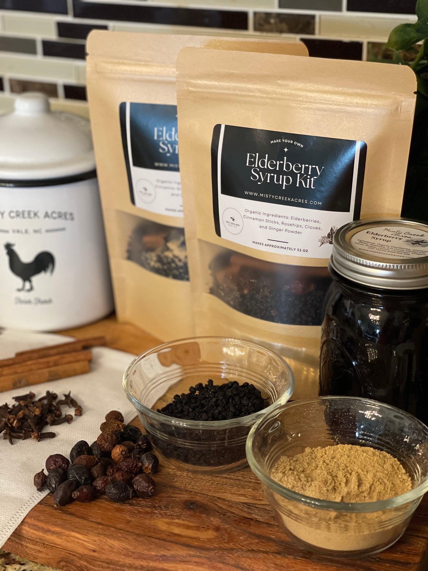 Elderberry syrup kit, natural medicine kit, homeopathic medicine kit, organic allergy support, DIY homeopathic medicine