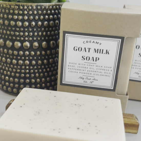 Handmade Cypress Mint Creamy Goat Milk Bar Soap, Goat milk soap, homemade goat milk soap, North Carolina goat milk soap, North Carolina farm soap, non-toxic soap, non-toxic goat milk soap